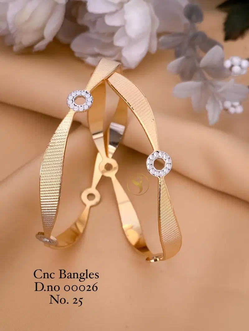 25 Cnc Gold Plated Bangles Wholesale Shop In Surat
